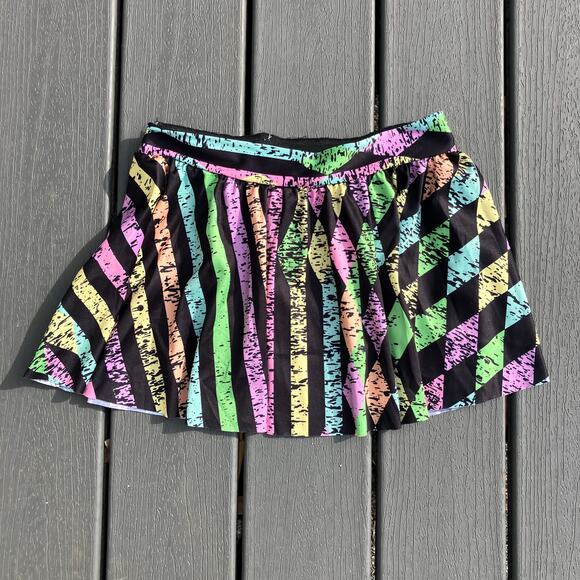 other Dresses & Skirts - Colorful micro mini skirt, ravewear festival EDM hippie diamond stripes